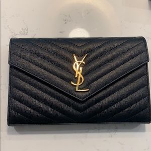 Yves Saint Laurent Medium Grained Wallet on Chain